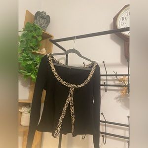 y2k cheetah print buttoned shirt